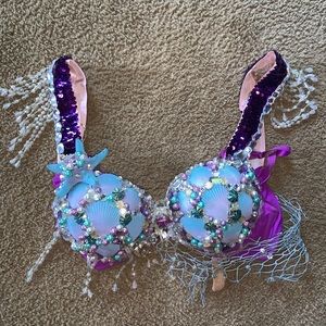 Mermaid Rave/drag show bra/top